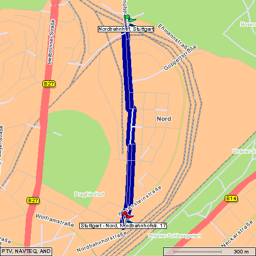 Weg vom Nordbahnhof zu Rahmouni