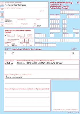 6x KG (hier D1 standardisierte Heilmittel-Kombination)
<br />WS 2g Skoliose/Hyperkyphose  Strukturveränderung der WS
<br />
<br />Therapieziel
<br />Strukturverbesserung